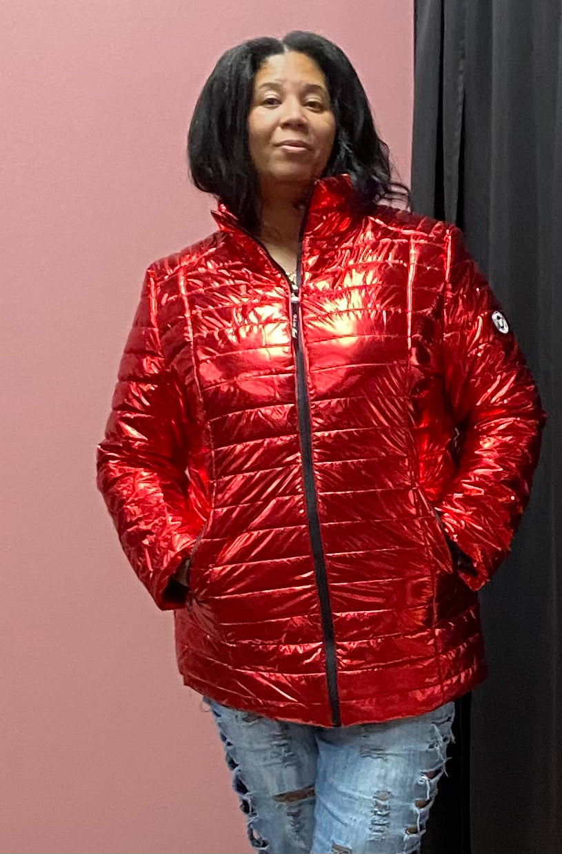 Metallic Puffer Coat