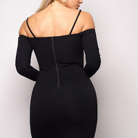 Long Sleeve Cuff Front Strap Mini Dress - Passion 4 Fashion USA