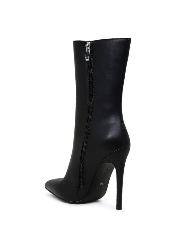 MICAH POINTED STILETTO HIGH ANKLE BOOTS - Passion 4 Fashion USA