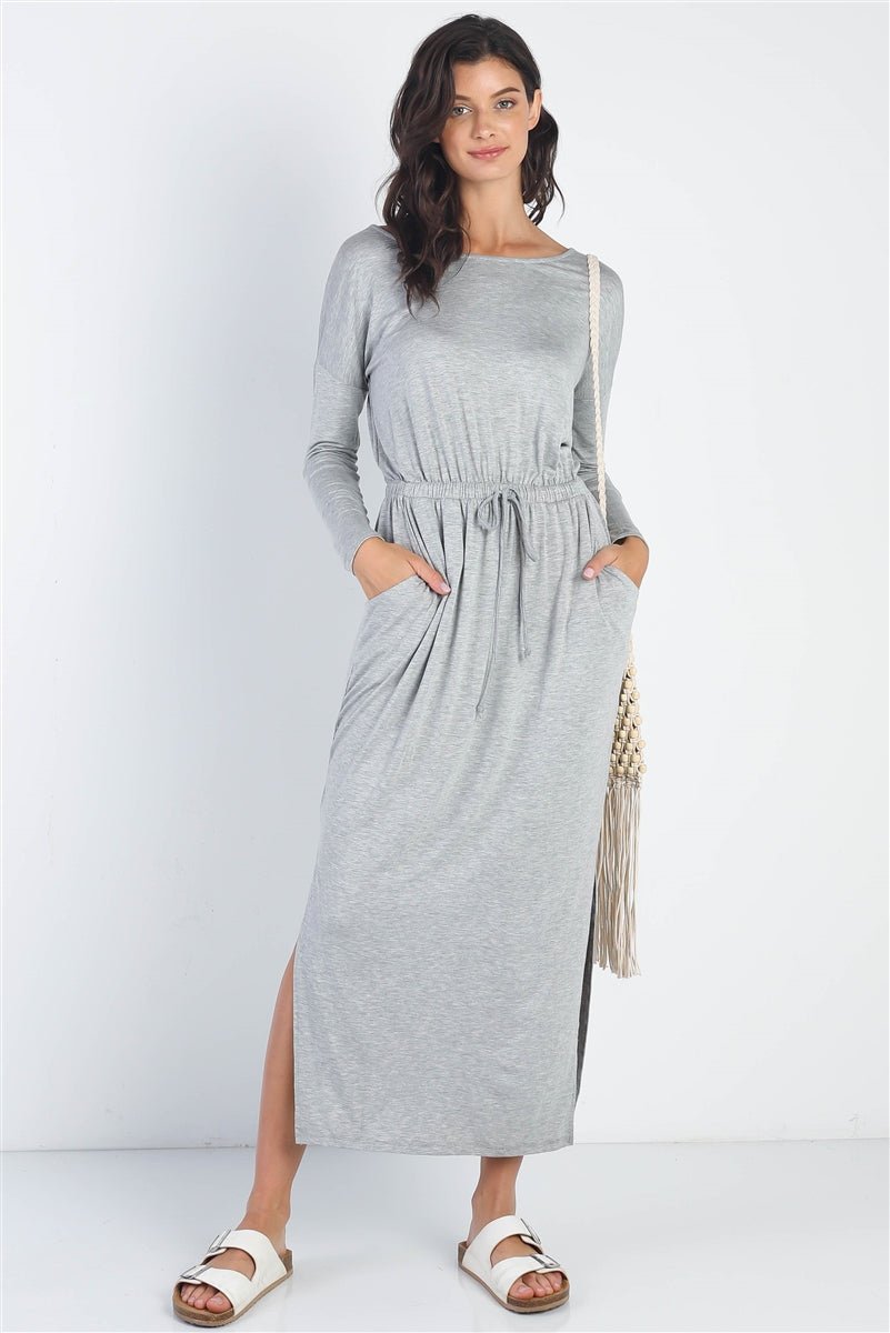 Midi Sleeve Basic Maxi Dress - Passion 4 Fashion USA