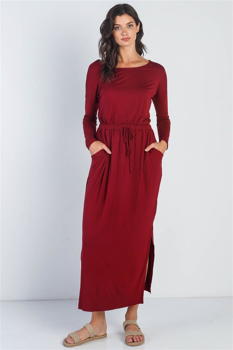 Midi Sleeve Basic Maxi Dress - Passion 4 Fashion USA