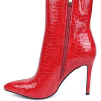 Momoa Patent Pu High Heeled Ankle Boot - Passion 4 Fashion USA