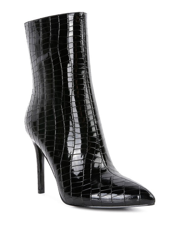 Momoa Patent Pu High Heeled Ankle Boot - Passion 4 Fashion USA