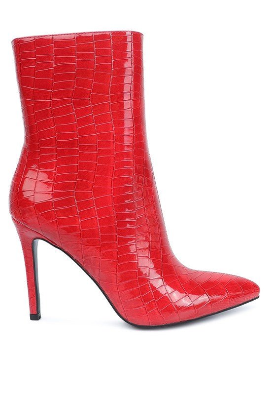 Momoa Patent Pu High Heeled Ankle Boot - Passion 4 Fashion USA