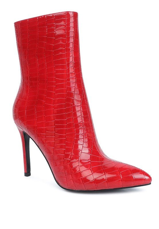 Momoa Patent Pu High Heeled Ankle Boot - Passion 4 Fashion USA