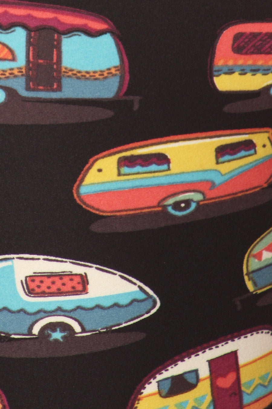 Multicolored Campers Printed, High Waisted Leggings In A Fit Style, With An Elastic Waistband - Passion 4 Fashion USA