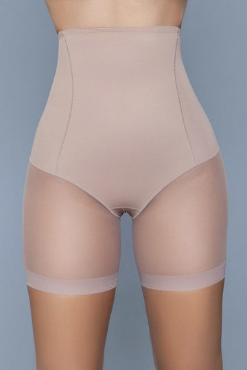 Nude High Waist Mesh Shorts Body Shaper With Waist Boning - Passion 4 Fashion USA