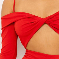 Open Shoulder Cutout Detail Jumpsuit - Passion 4 Fashion USA