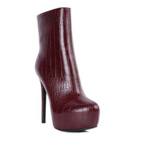 Orion High Heeled Croc Ankle Boot - Passion 4 Fashion USA