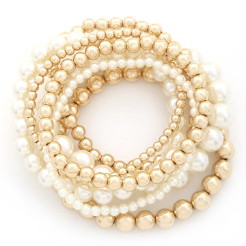 Pearl Ball Bead Bracelet Set - Passion 4 Fashion USA