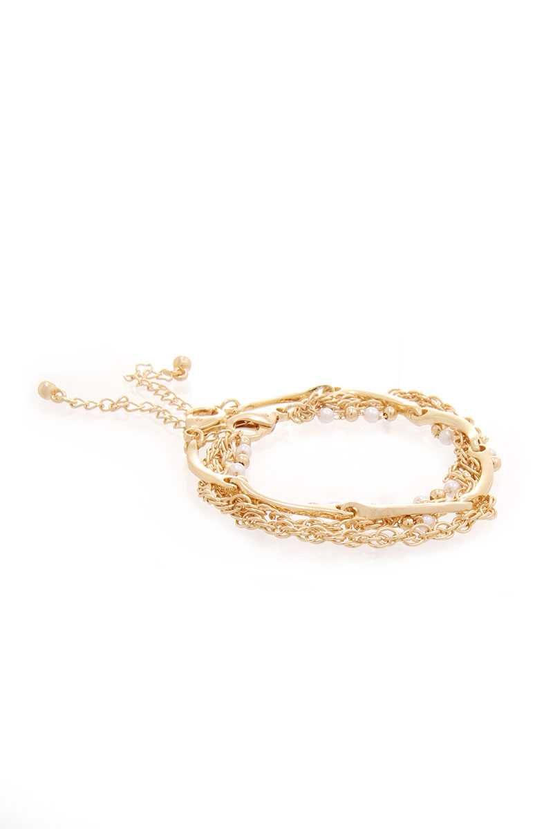 Pearl Point Multi Layered Chain Bracelet - Passion 4 Fashion USA