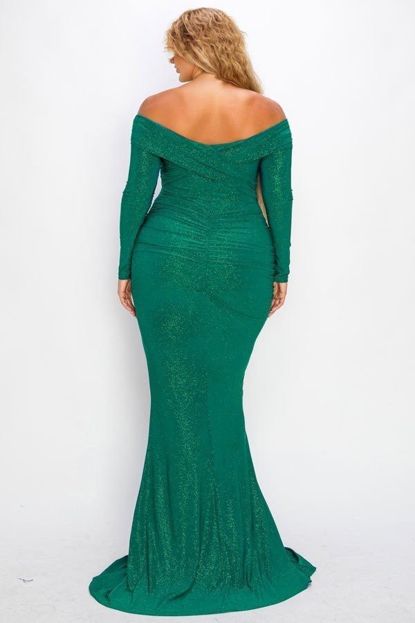 Plus Long Sleeve Off Shoulder Night Party Maxi Dress Passion 4 Fashion USA Plus Long Sleeve Off Shoulder Night Party Maxi Dress Passion 4 Fashion USA