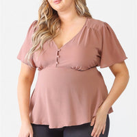 Plus Tie Detail Flare Top - Passion 4 Fashion USA