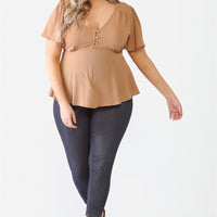 Plus Tie Detail Flare Top - Passion 4 Fashion USA