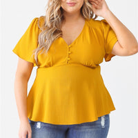 Plus Tie Detail Flare Top - Passion 4 Fashion USA