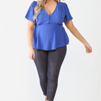 Plus Tie Detail Flare Top - Passion 4 Fashion USA