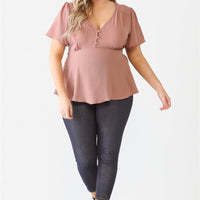 Plus Tie Detail Flare Top - Passion 4 Fashion USA