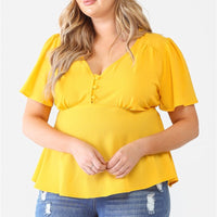 Plus Tie Detail Flare Top - Passion 4 Fashion USA