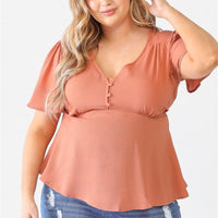 Plus Tie Detail Flare Top - Passion 4 Fashion USA