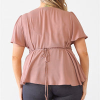 Plus Tie Detail Flare Top - Passion 4 Fashion USA