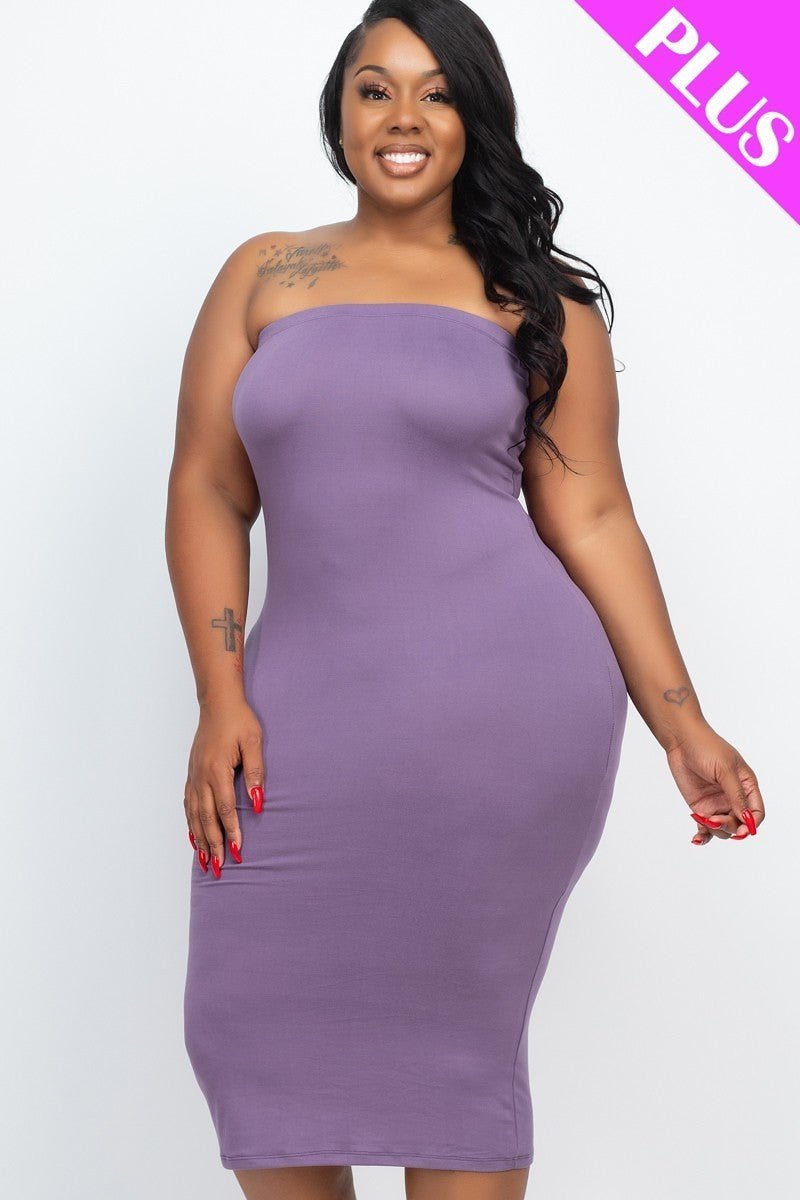 Plus Tube Bodycon Dress - Passion 4 Fashion USA