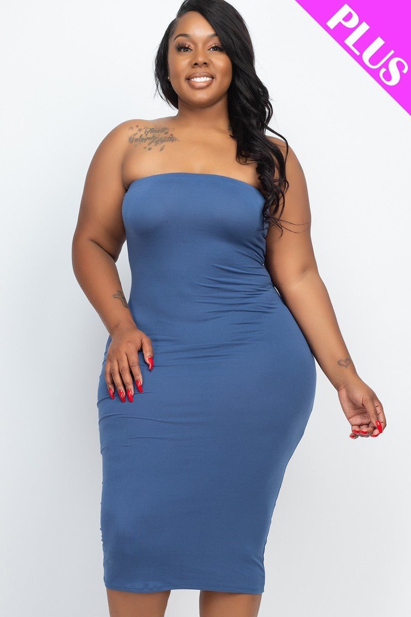 Plus Tube Bodycon Dress - Passion 4 Fashion USA