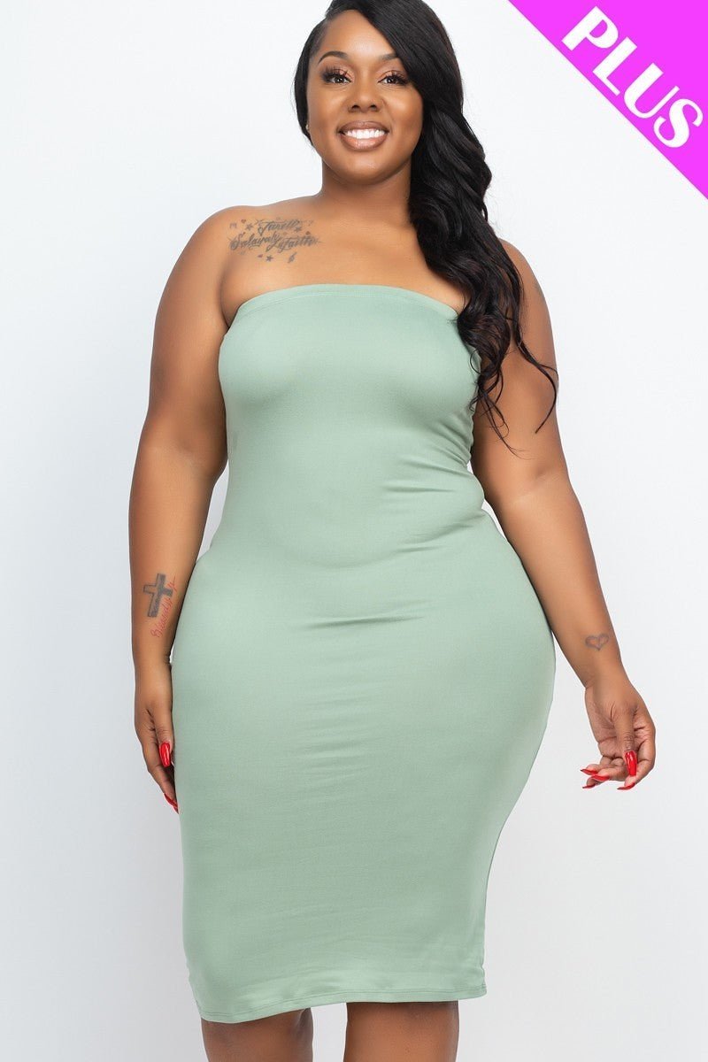 Plus Tube Bodycon Dress - Passion 4 Fashion USA