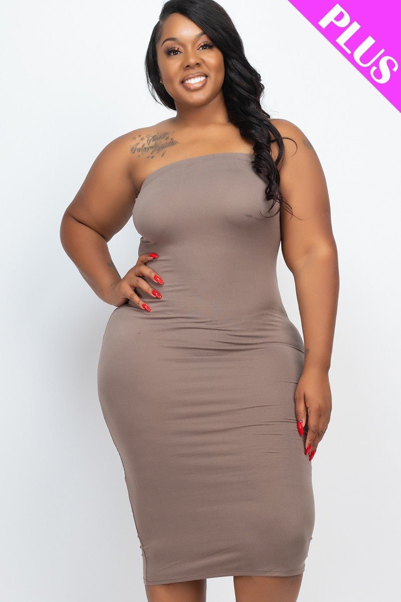 Plus Tube Bodycon Dress - Passion 4 Fashion USA