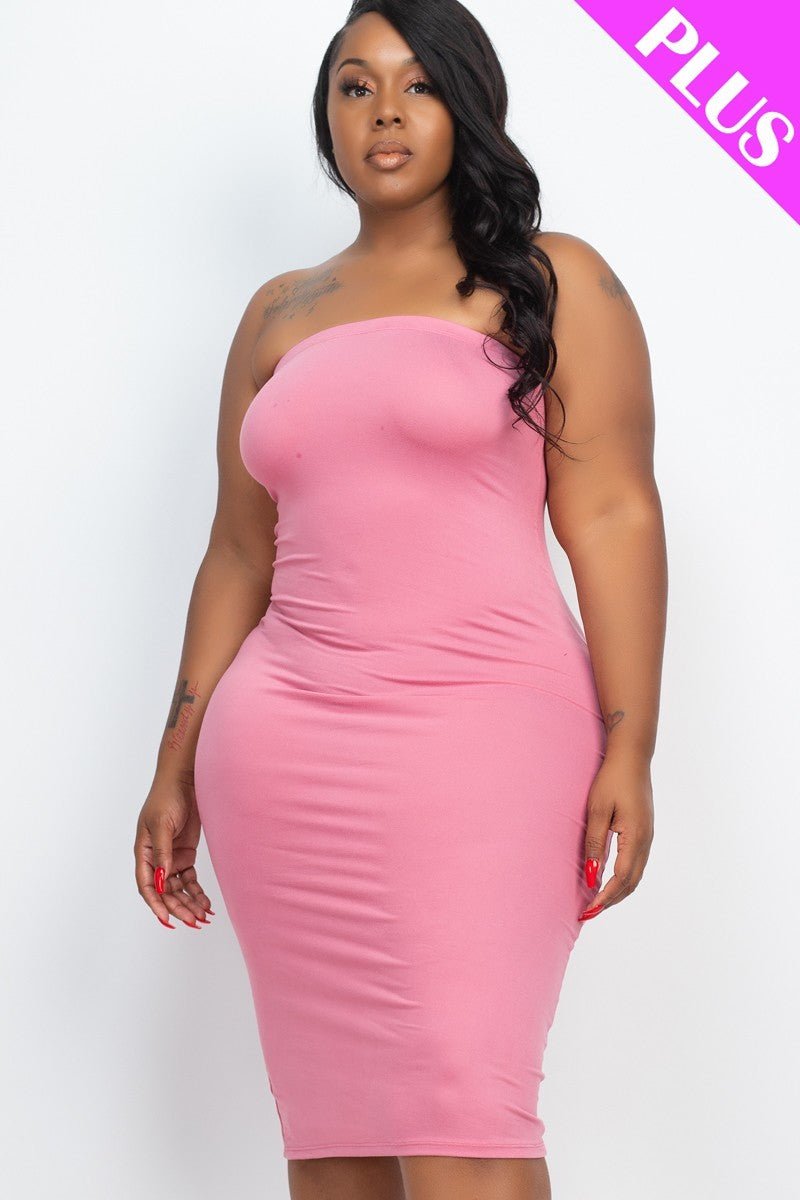 Plus Tube Bodycon Dress - Passion 4 Fashion USA