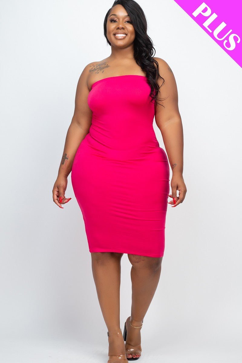 Plus Tube Bodycon Dress - Passion 4 Fashion USA