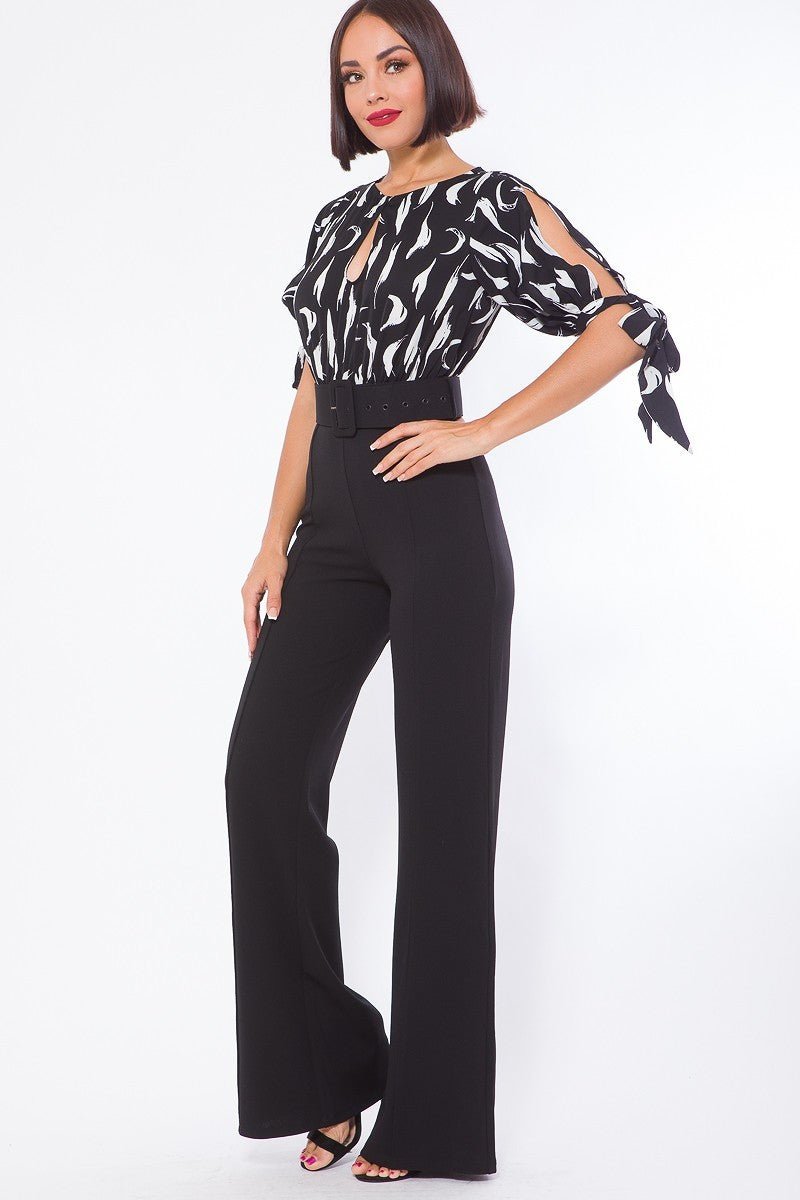 Print Top Detailed Fashion Jumpsuit - Passion 4 Fashion USA