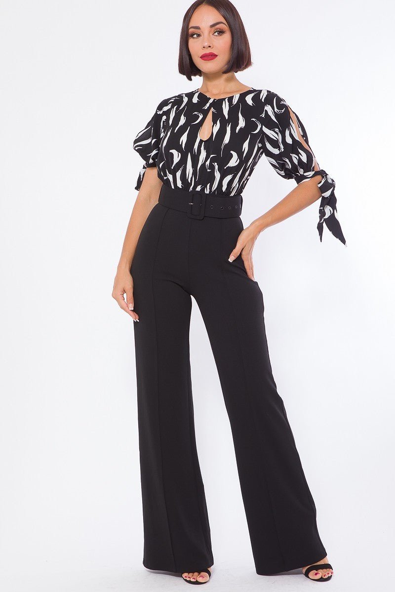 Print Top Detailed Fashion Jumpsuit - Passion 4 Fashion USA