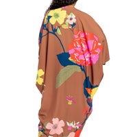 Printed Ruched Kaftan Dress With Inside Waist Tie - Passion 4 Fashion USA