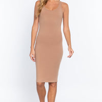 Racerback Sleeveless Midi Dress - Passion 4 Fashion USA