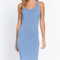 Racerback Sleeveless Midi Dress - Passion 4 Fashion USA