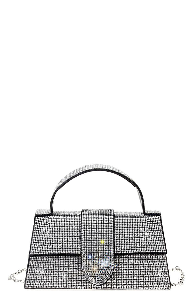 Rhinestone Allover Chic Design Handle Bag - Passion 4 Fashion USA