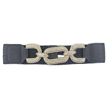 Rhinestone Buckle Elastic Belt - Passion 4 Fashion USA