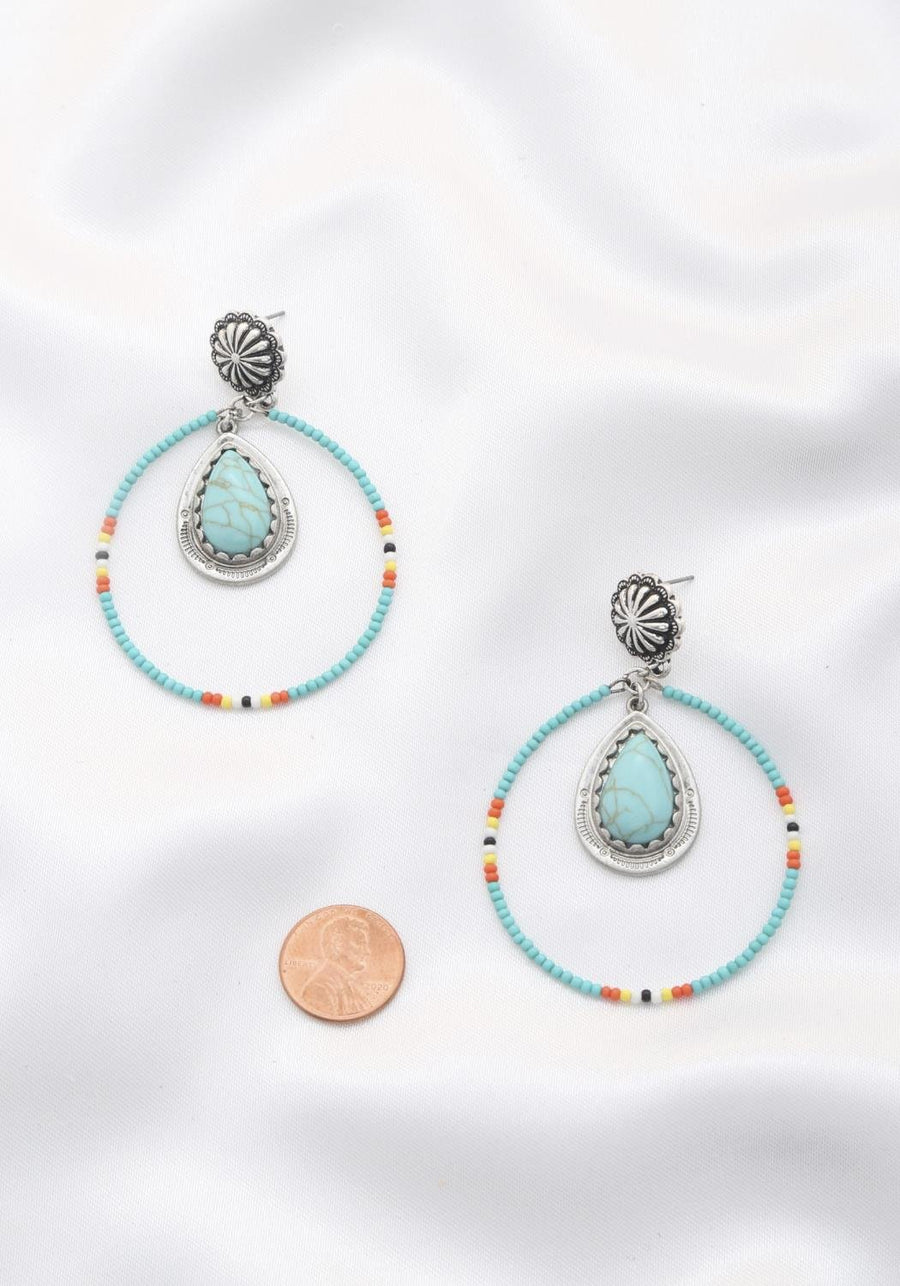 Rodeo western style stone earring - Passion 4 Fashion USA