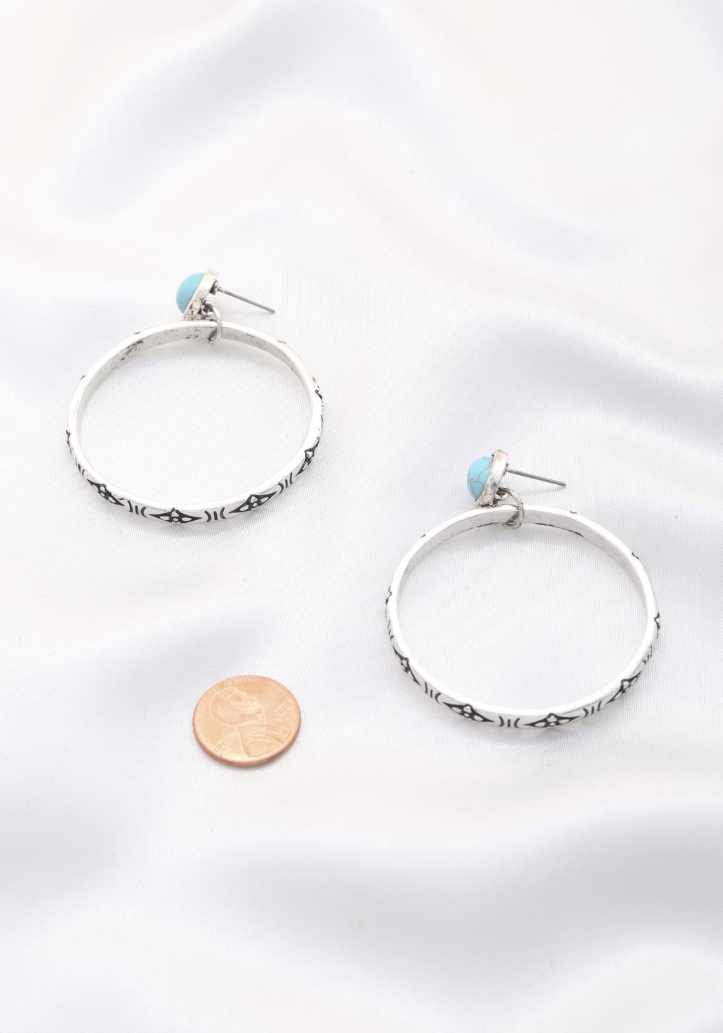 Rodeo western texture hoop earring - Passion 4 Fashion USA