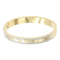 Roman Numerals Crystal Edge Metal Bangle - Passion 4 Fashion USA