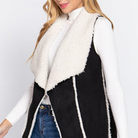Shawl Faux Suede Fur Bonded Vest - Passion 4 Fashion USA