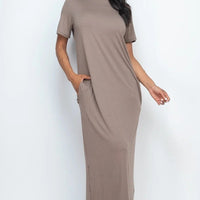 Side Pocket Tee Dress - Passion 4 Fashion USA