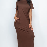 Side Pocket Tee Dress - Passion 4 Fashion USA