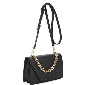 Smooth Plain Chain Link Crossbody Bag - Passion 4 Fashion USA