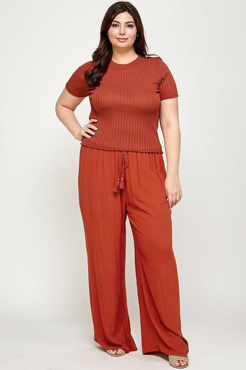 Solid Full Length Wide Leg Palazzo Pants - Passion 4 Fashion USA