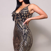 Spaghetti Strap Holiday Sequins Plunge Mini Dress - Passion 4 Fashion USA