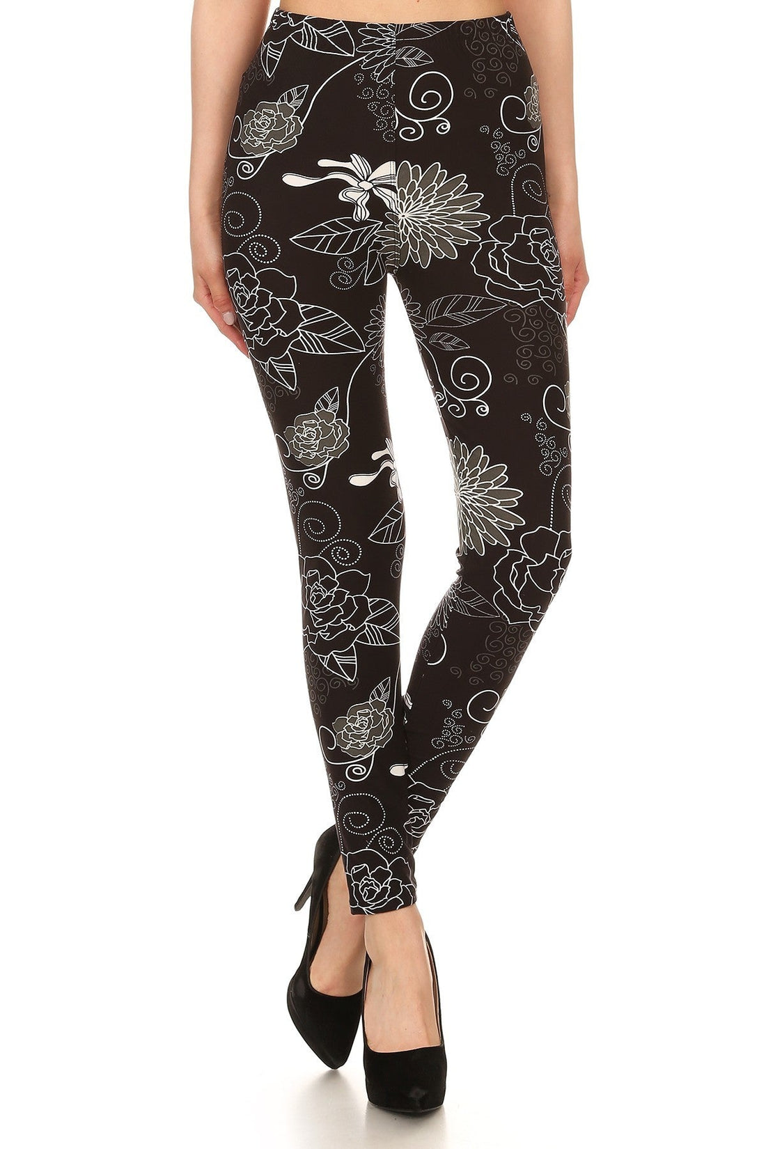Super Soft Peach Skin Fabric, Multi-color Printed Knit Legging With Elastic High Waist Band - Passion 4 Fashion USA