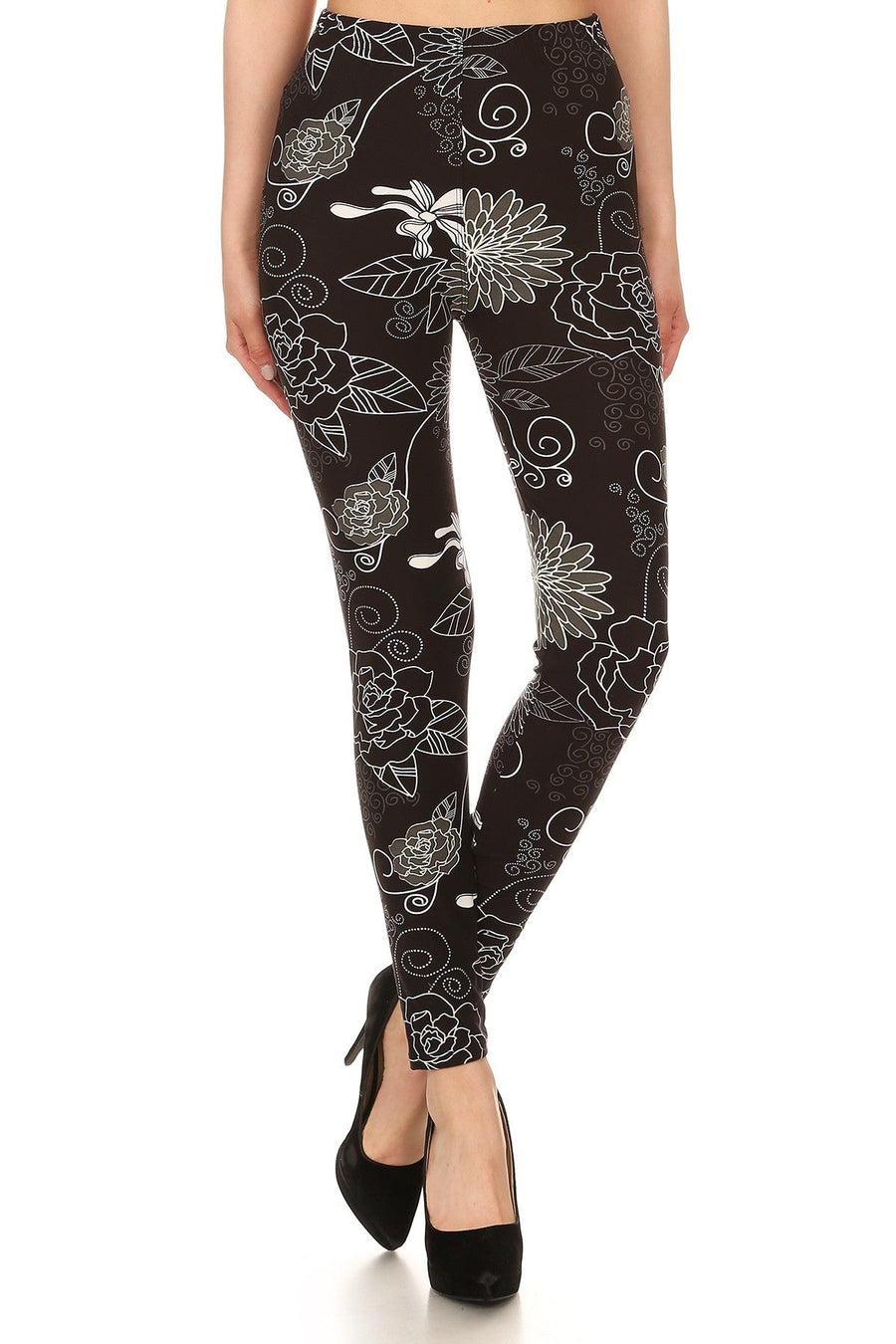 Super Soft Peach Skin Fabric, Multi-color Printed Knit Legging With Elastic High Waist Band - Passion 4 Fashion USA