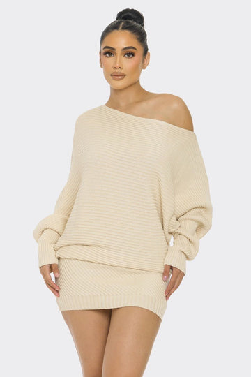 Sweater Mini Dress - Passion 4 Fashion USA