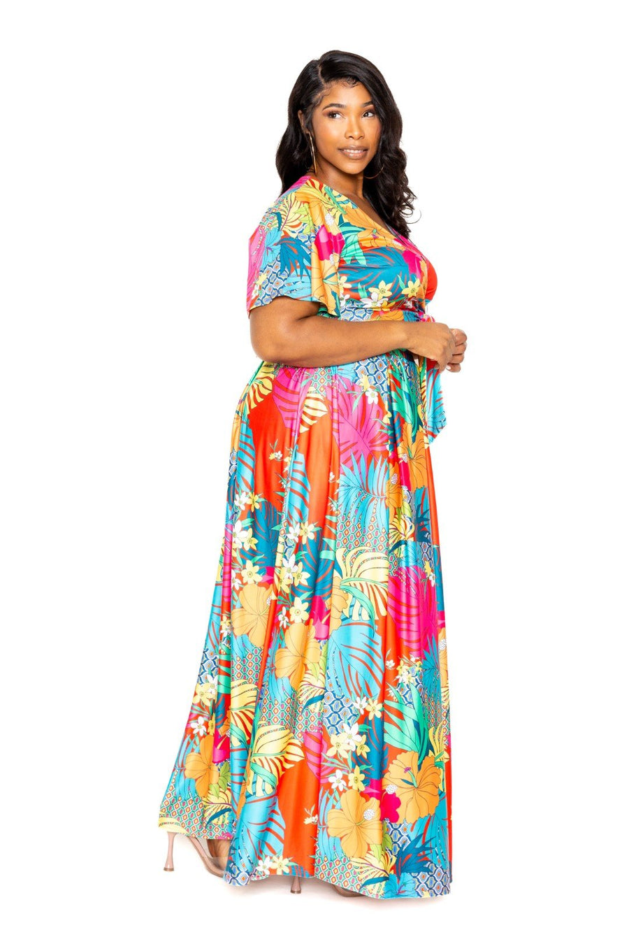 Tropical floral maxi skirt & top set - Passion 4 Fashion USA